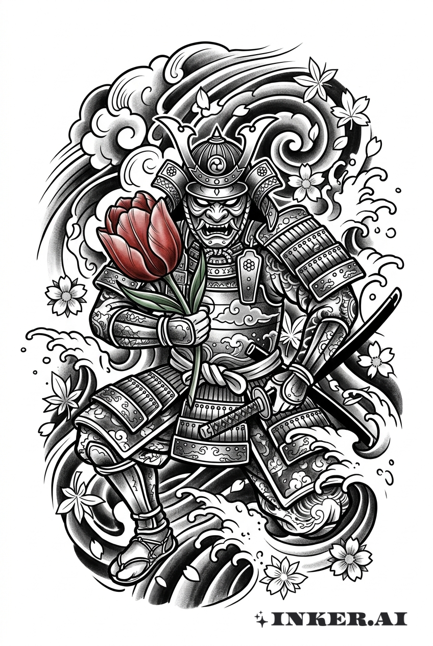 Étreinte du Tulipe Samouraï