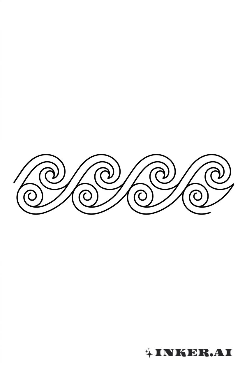 Motif Minimaliste de Vagues Maori