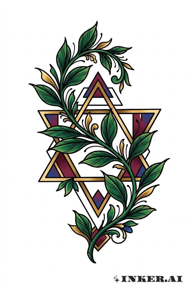 幾何図形に絡みつくツタ