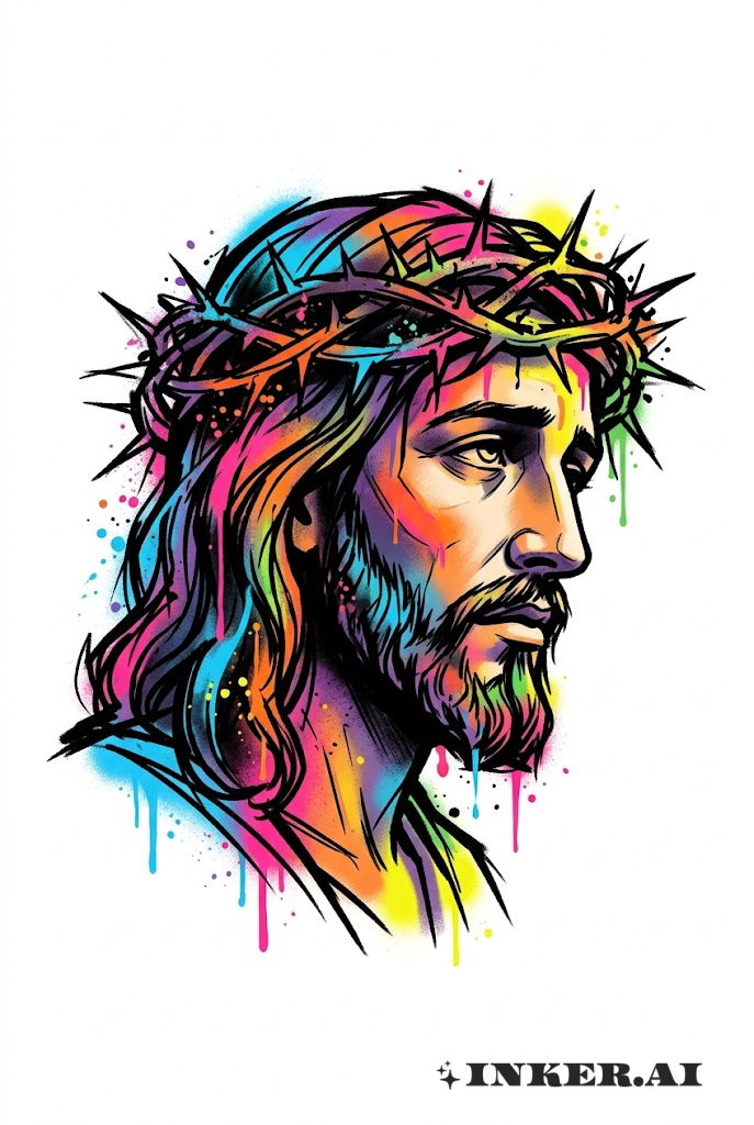 Graffiti Jesus Dornenkrone