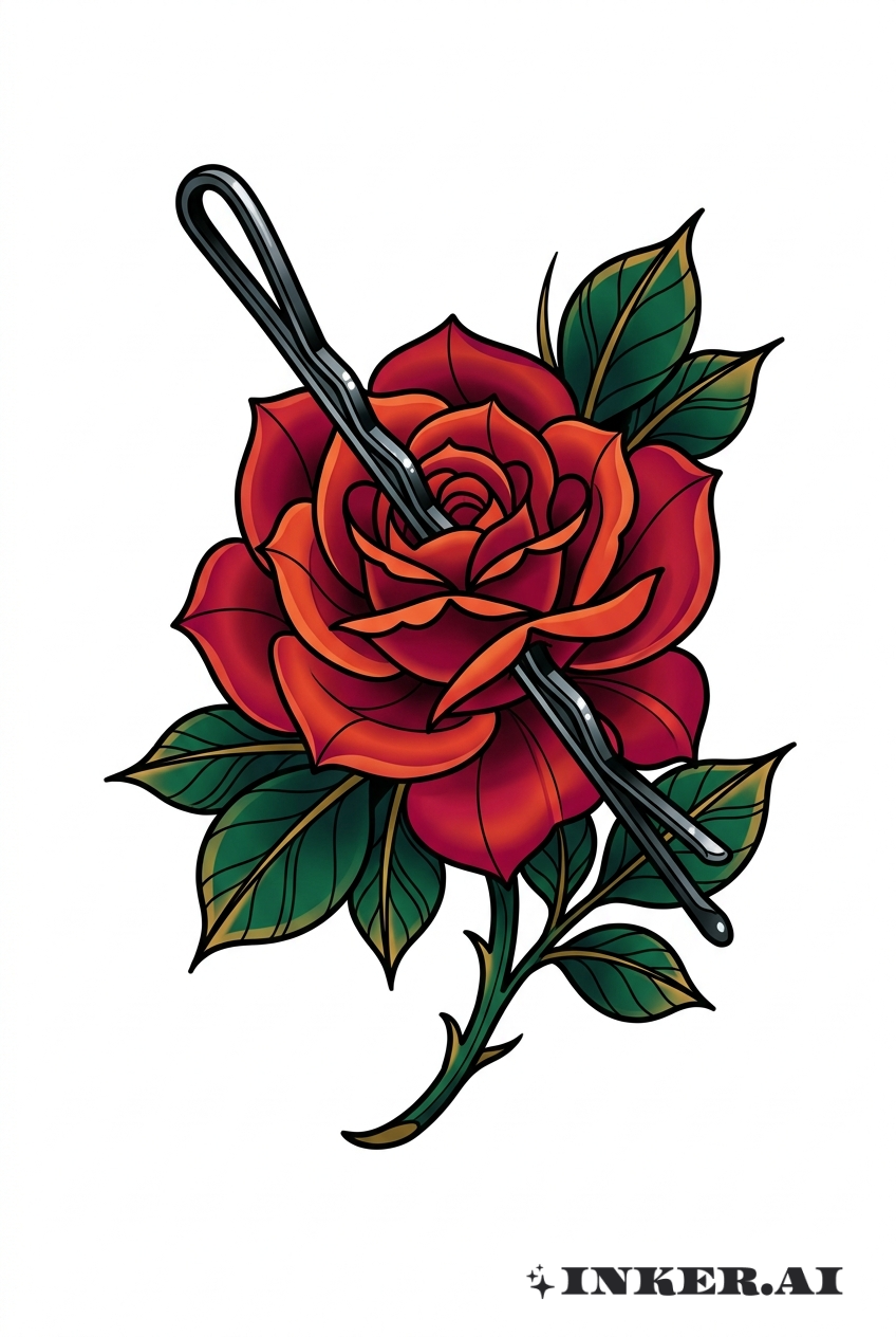 ボビーピンとクラシックローズ