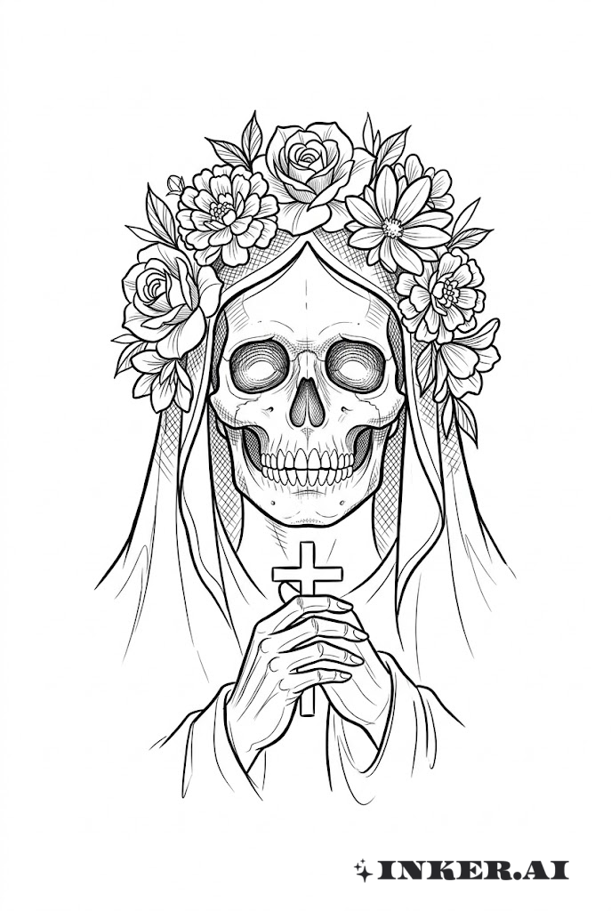 Portrait Esquissé de Santa Muerte