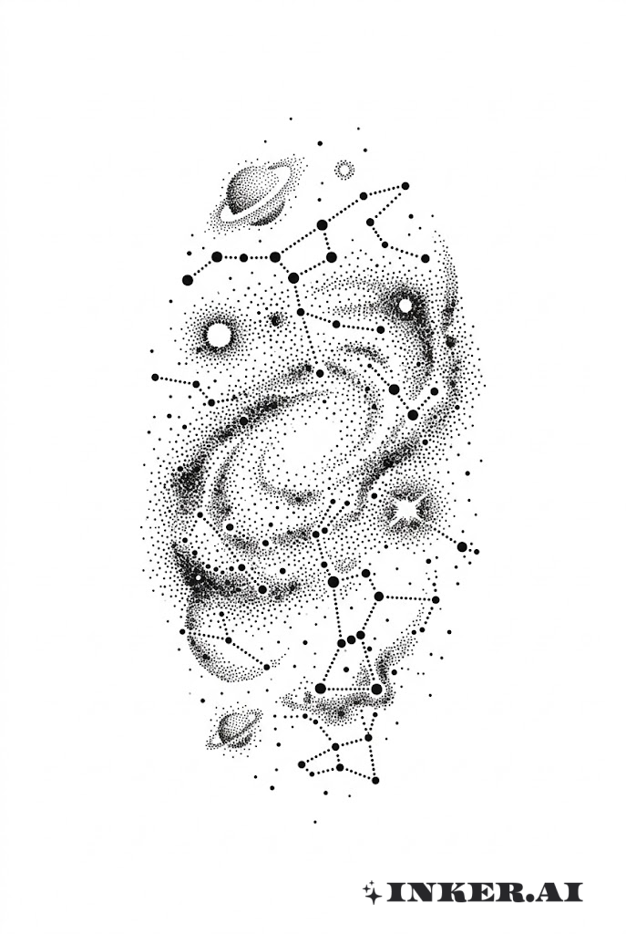 Bản đồ chòm sao Dotwork Galaxy