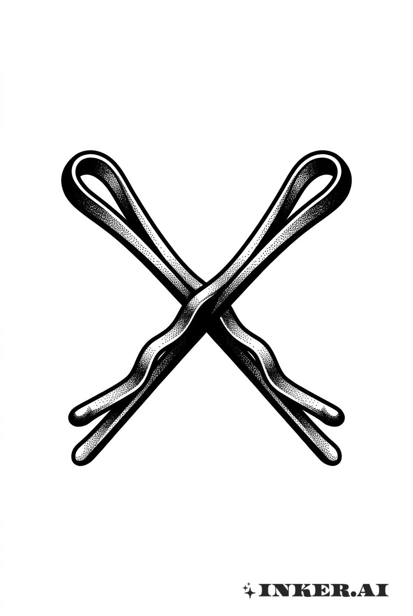 Ghim Tóc Đen Kéo Chéo