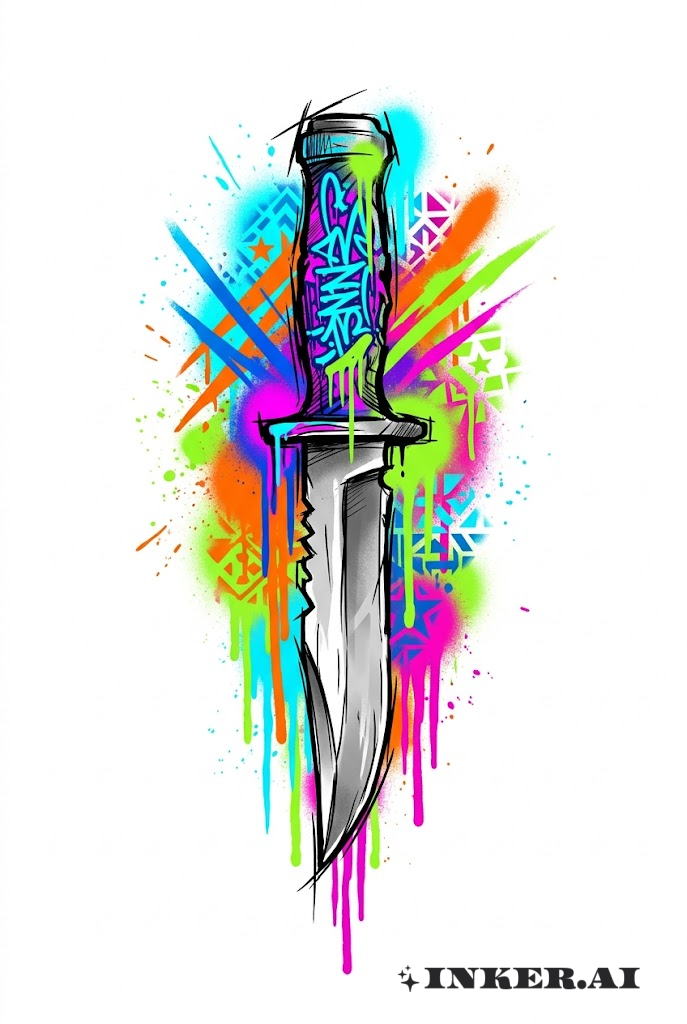 Explosion Graffiti de Couteau Urbain