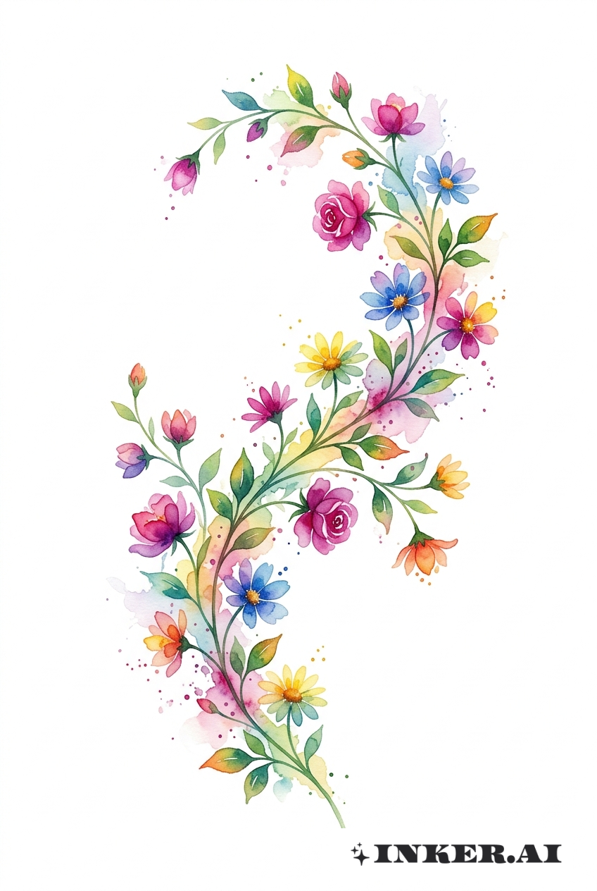 Éclat d'Aquarelle sur Vigne Fleurie