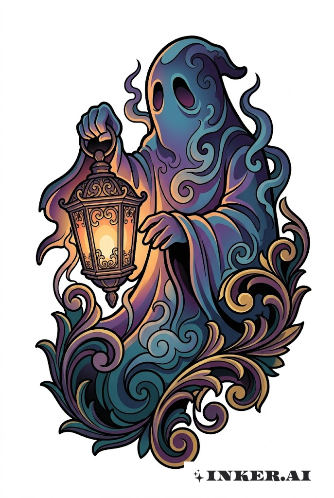 Ghost with Vintage Lantern
