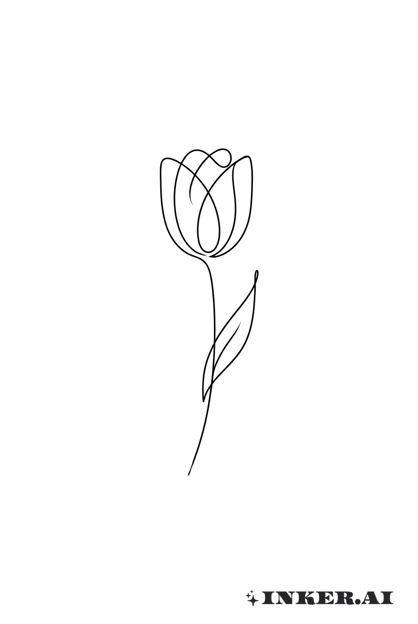 Art minimaliste de tulipe en ligne