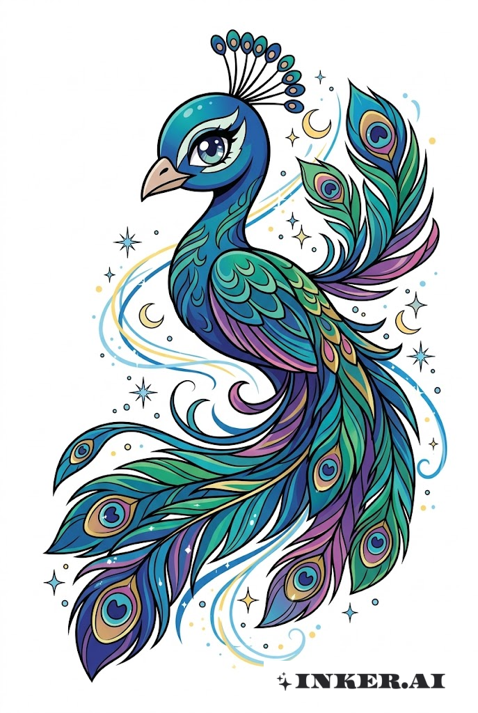 Mystischer Anime Pfau