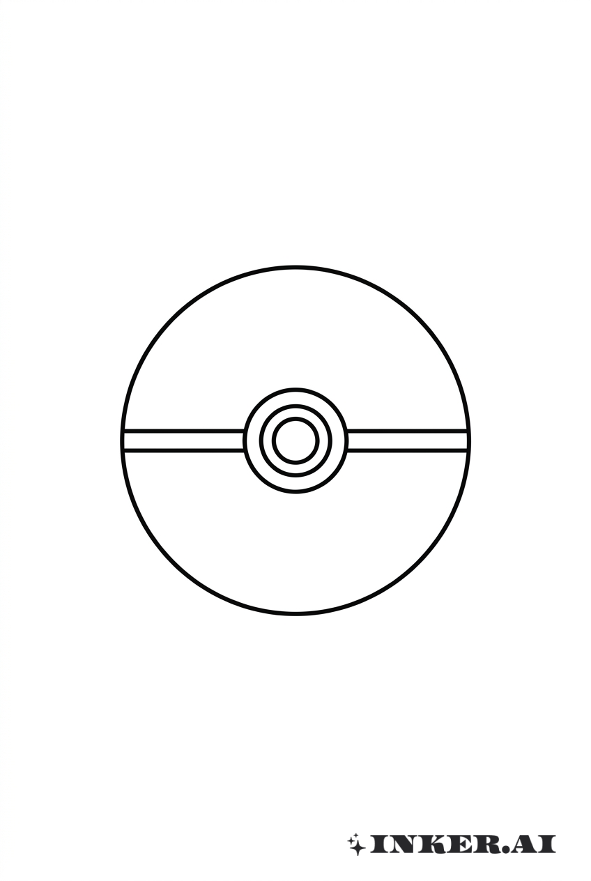 Contour Minimaliste de Pokéball