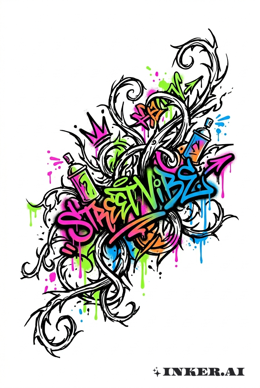 Étiquettes de graffiti sauvage sur des vignes