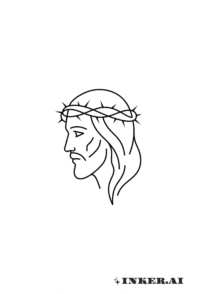 Chúa Giêsu với vòng gai tối giản