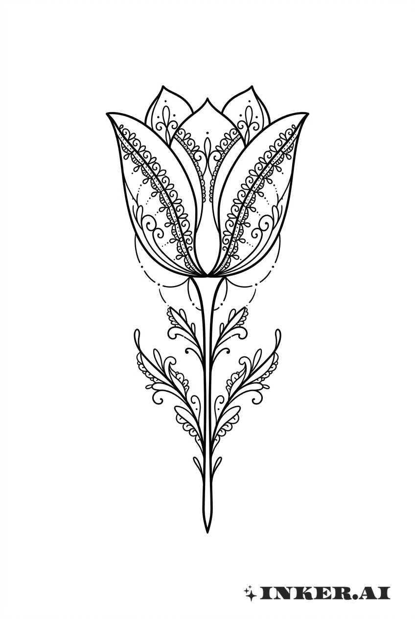 Ornement Dentelle Tulipe