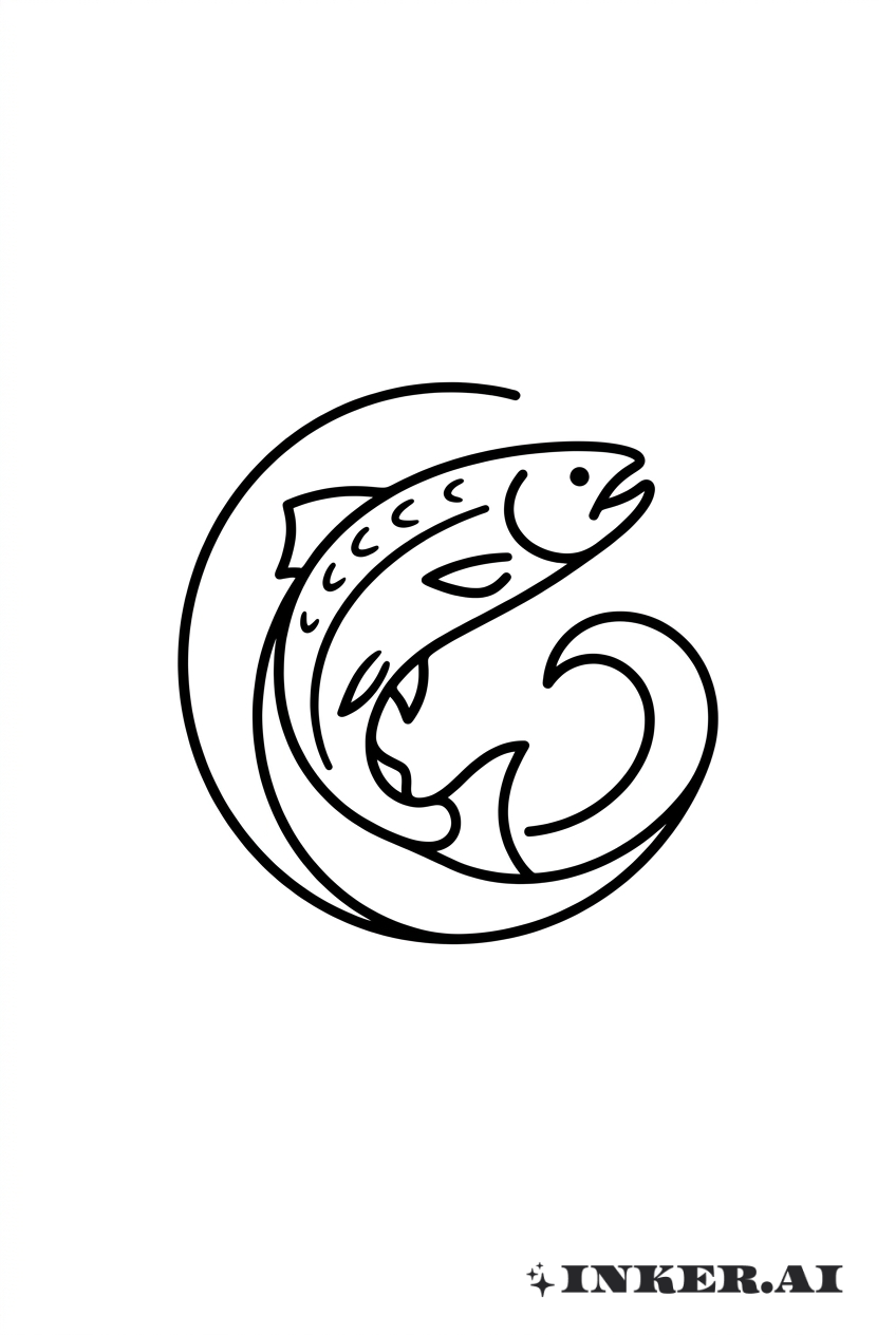 Contorno de Salmão na Onda