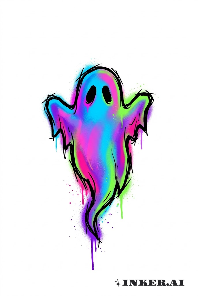 Neon Ghost Graffiti Spirit