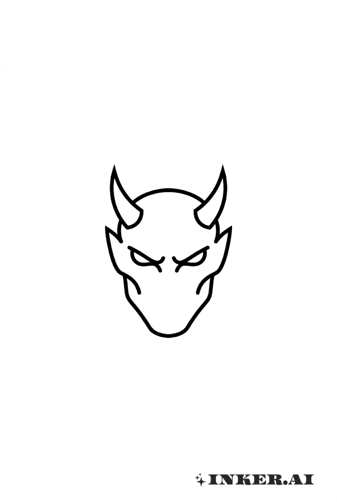 Minimalist Demon Outline