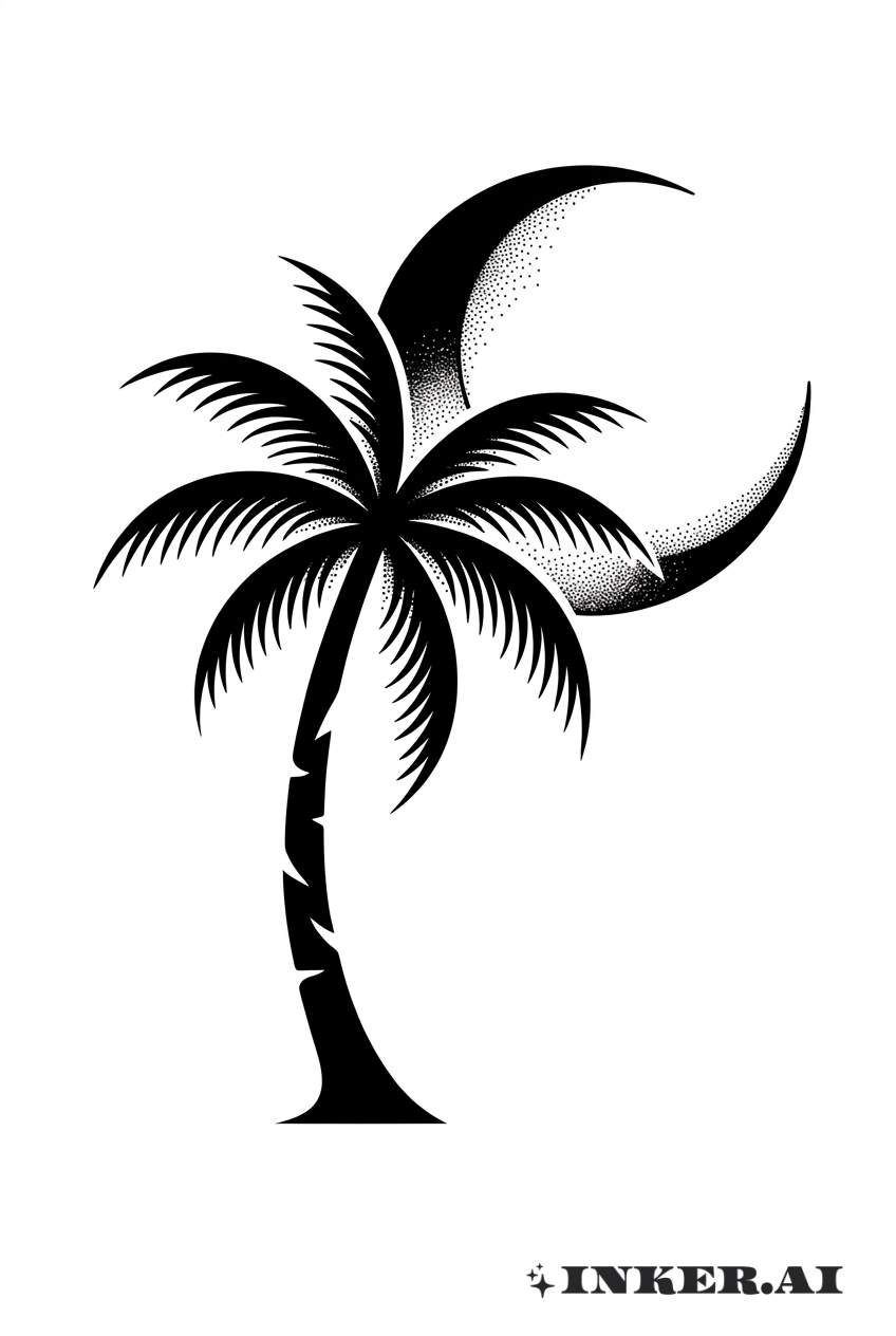 Cảnh Xăm Tay Đen Mystic Palm