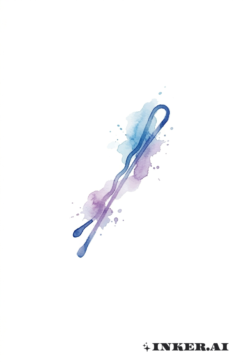 浮遊する水彩お団子ピン