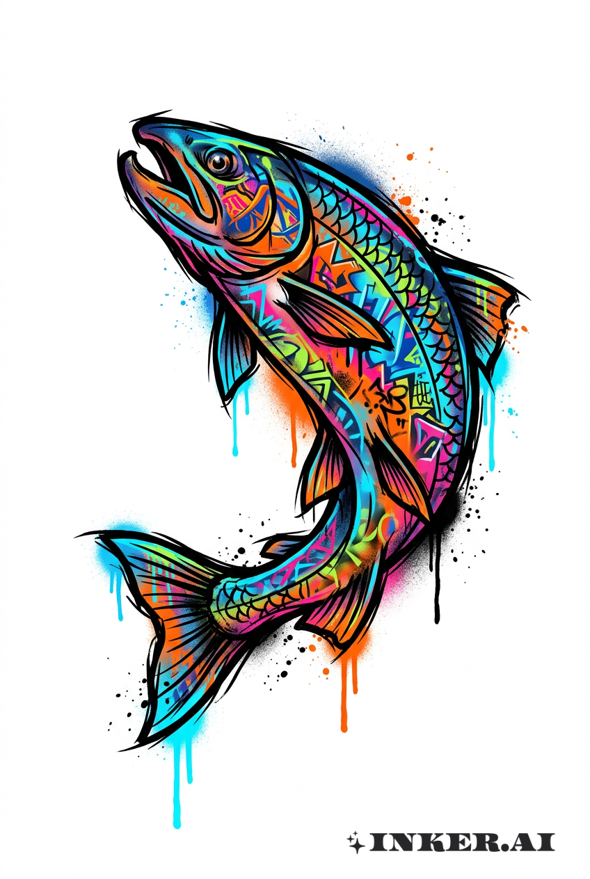 グラフィティサーモンマスク