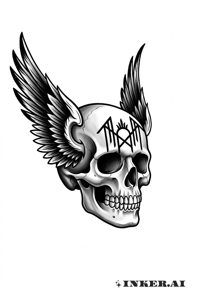 Sleep Token Traditional Winged Skull