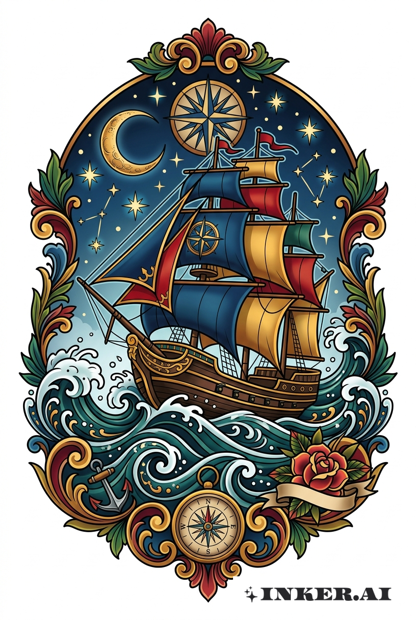 Navio Vagabundo no Mar