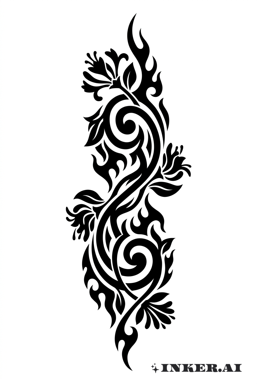 인동초 나선 트라이벌 포옹