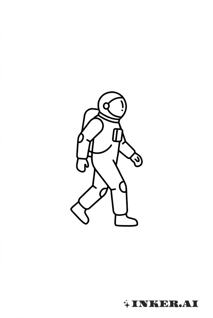宇宙飛行士 ミニマリストの歩行ポーズ