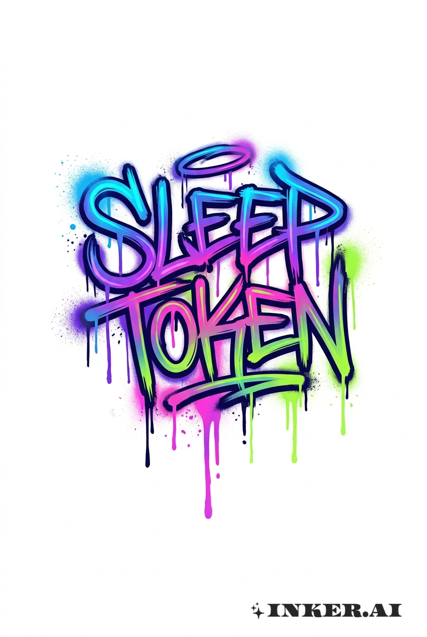 Sleep Token 霓虹塗鴉標籤