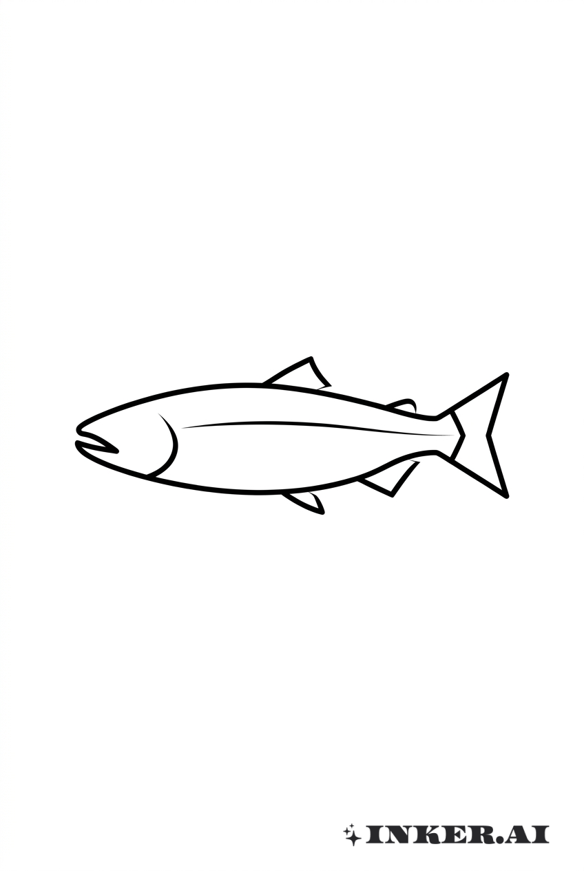 Silhueta Geométrica de Salmão