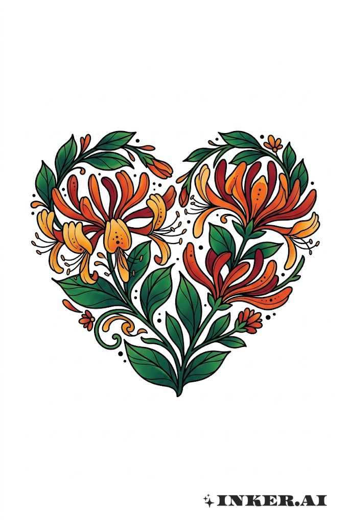 Honeysuckle Heart Embrace