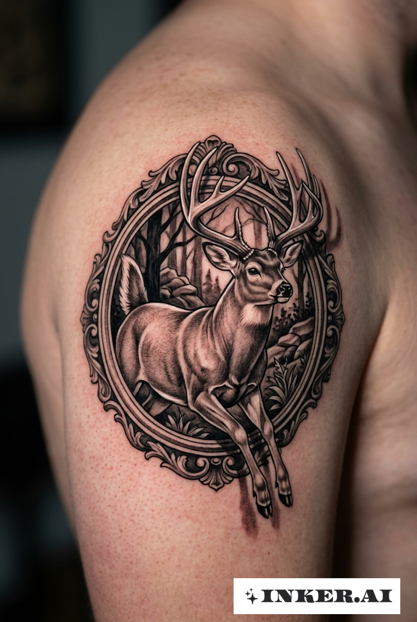 Escena de Ciervo Corriendo en 3D