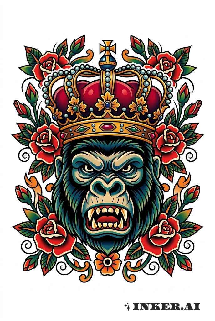 Traditioneller Gorille König