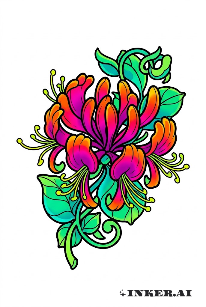 Neon Honeysuckle Bloom