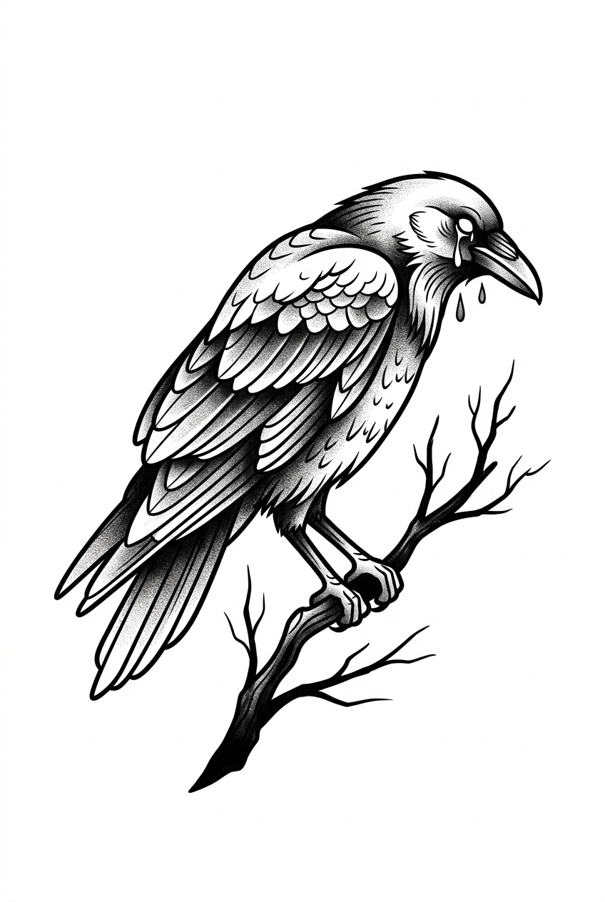 Corbeau Pleurant Prémonition
