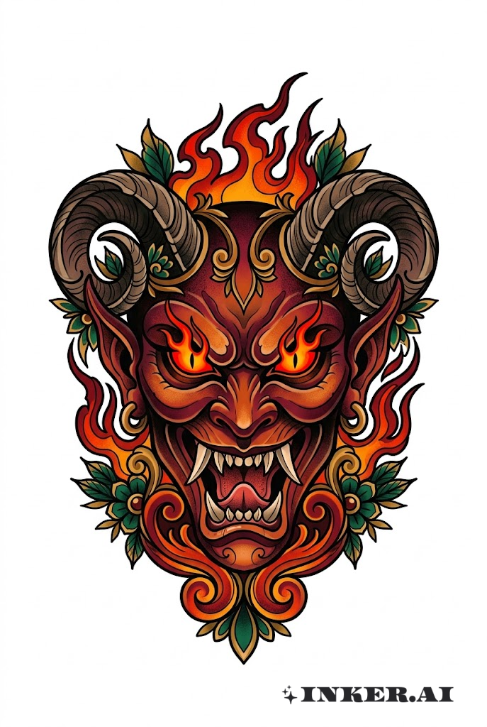 火焰眼睛恶魔新传统风格