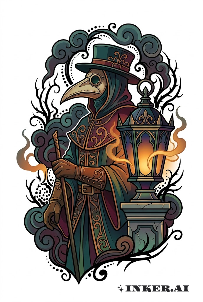 Plague Doctor and Gothic Lantern