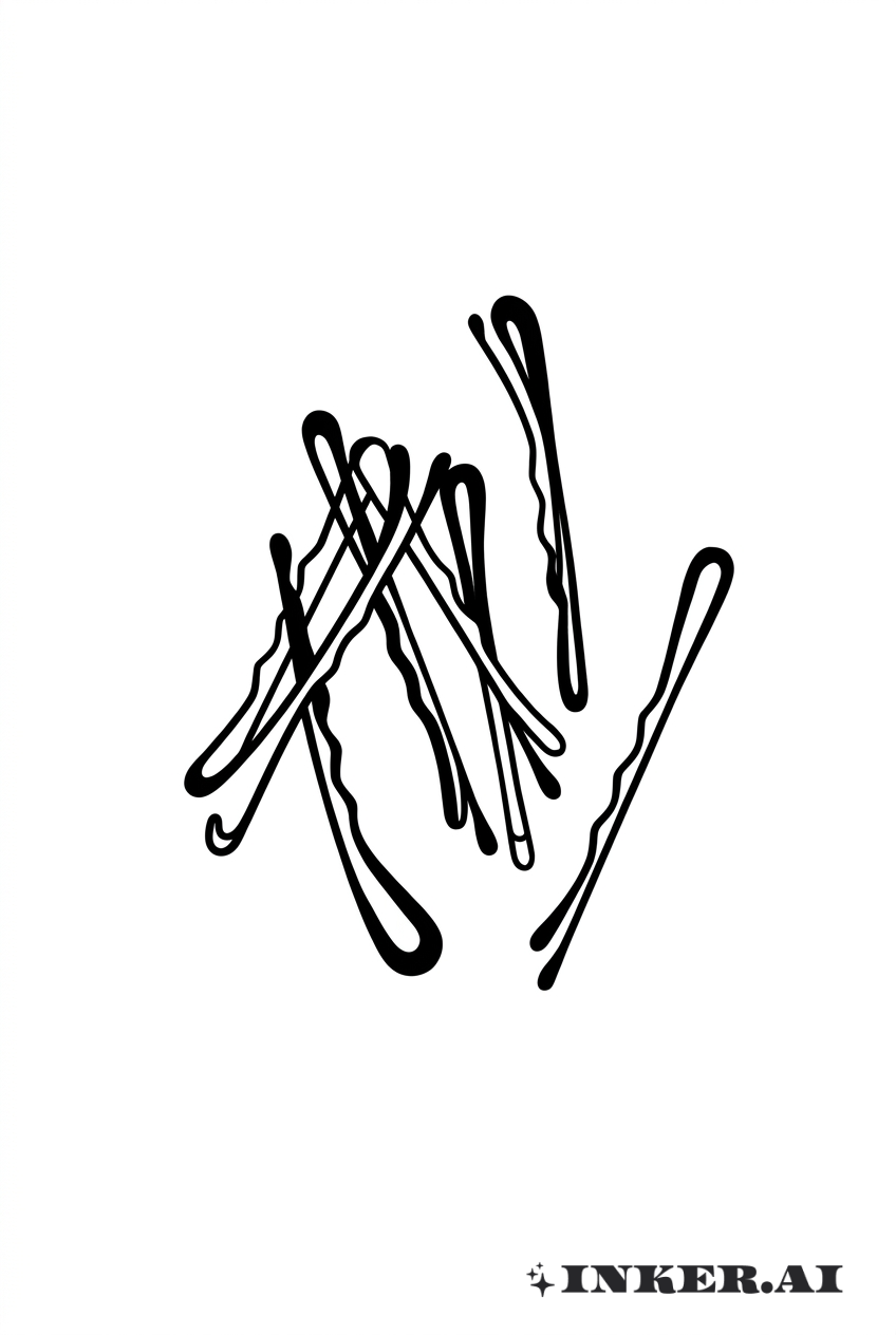 Cây Ghim Tóc Đen Tối Giản