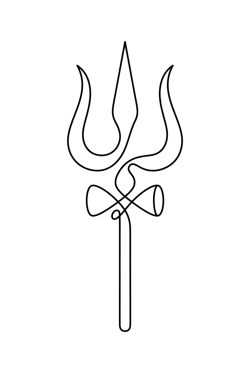 Tatouage Trishul Ligne Unique