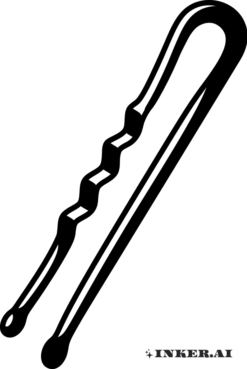 Komplexer Blackwork Haarnadel-Tattoo