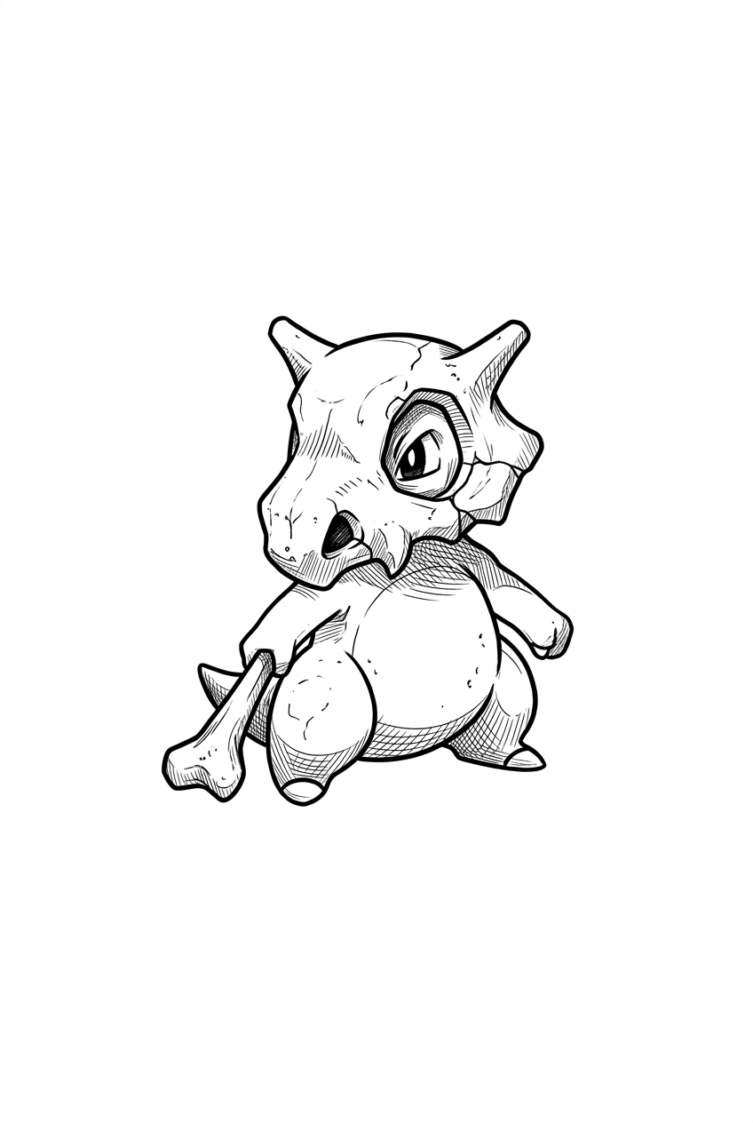 Croquis de Osselait avec Casque en Os