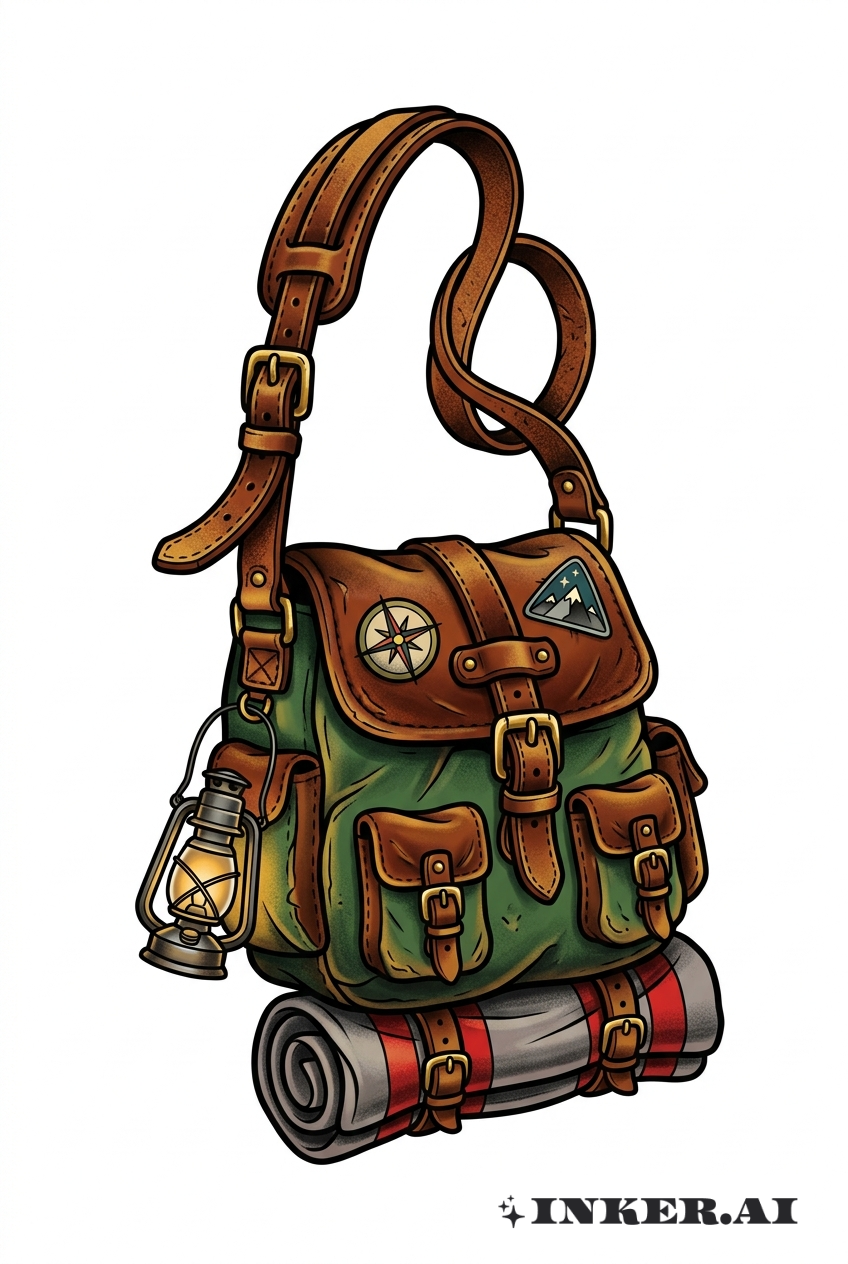 Pacote de Viagem de Tatuagem Tradicional do Vagabundo