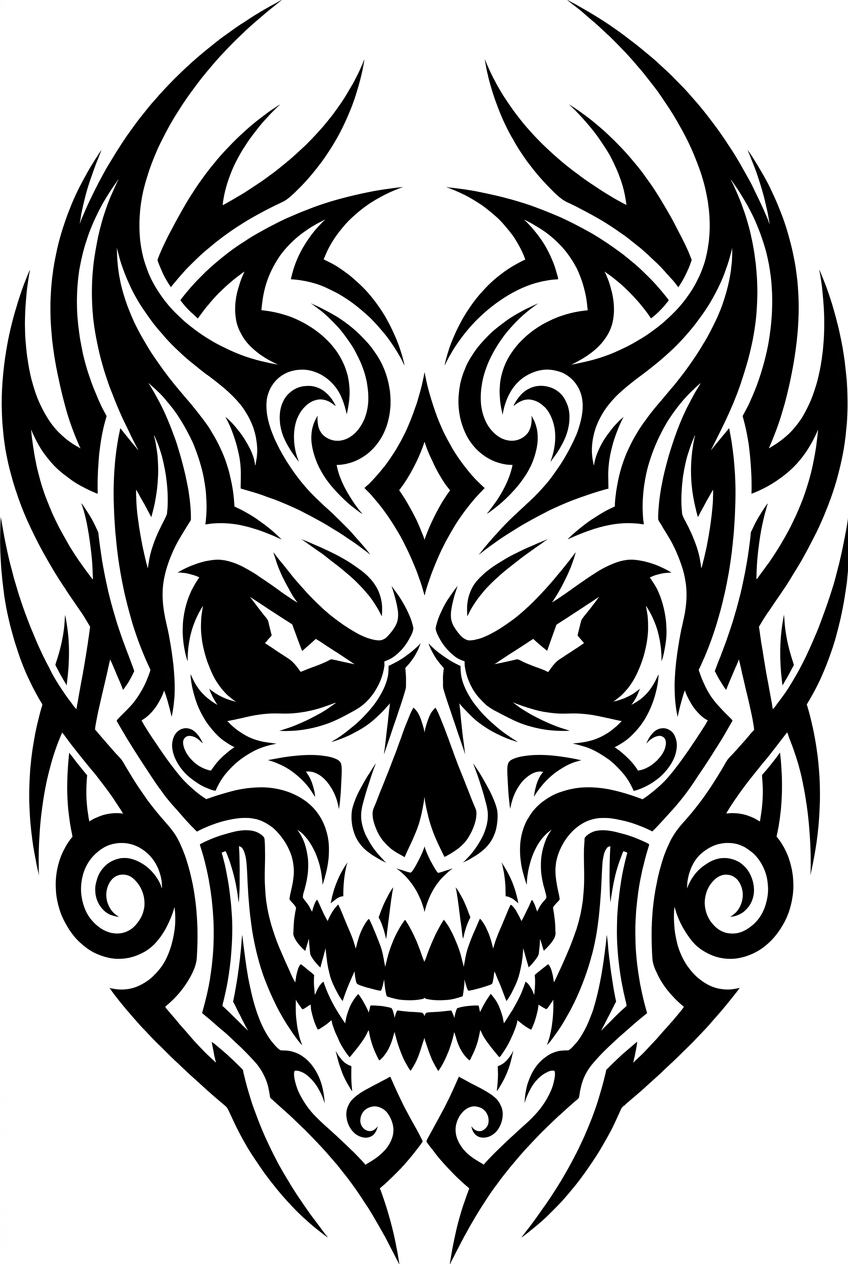 Crâne Tribal Ombré