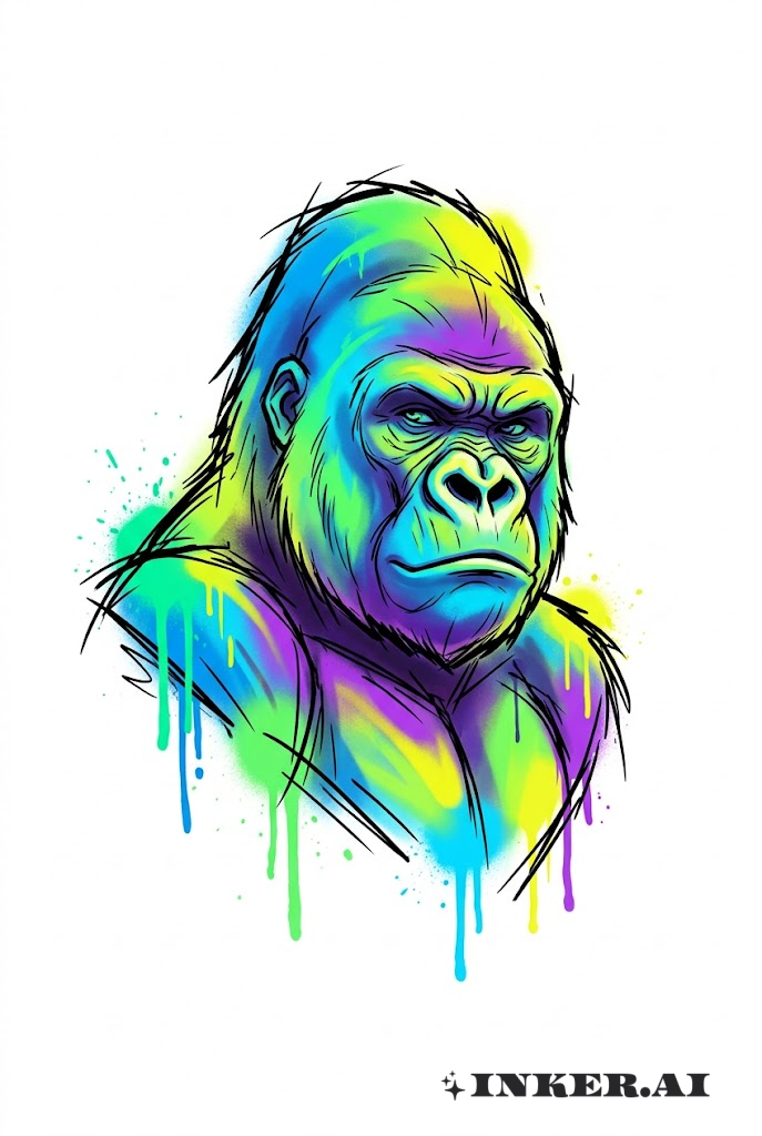 Graffiti Gorilla Büste