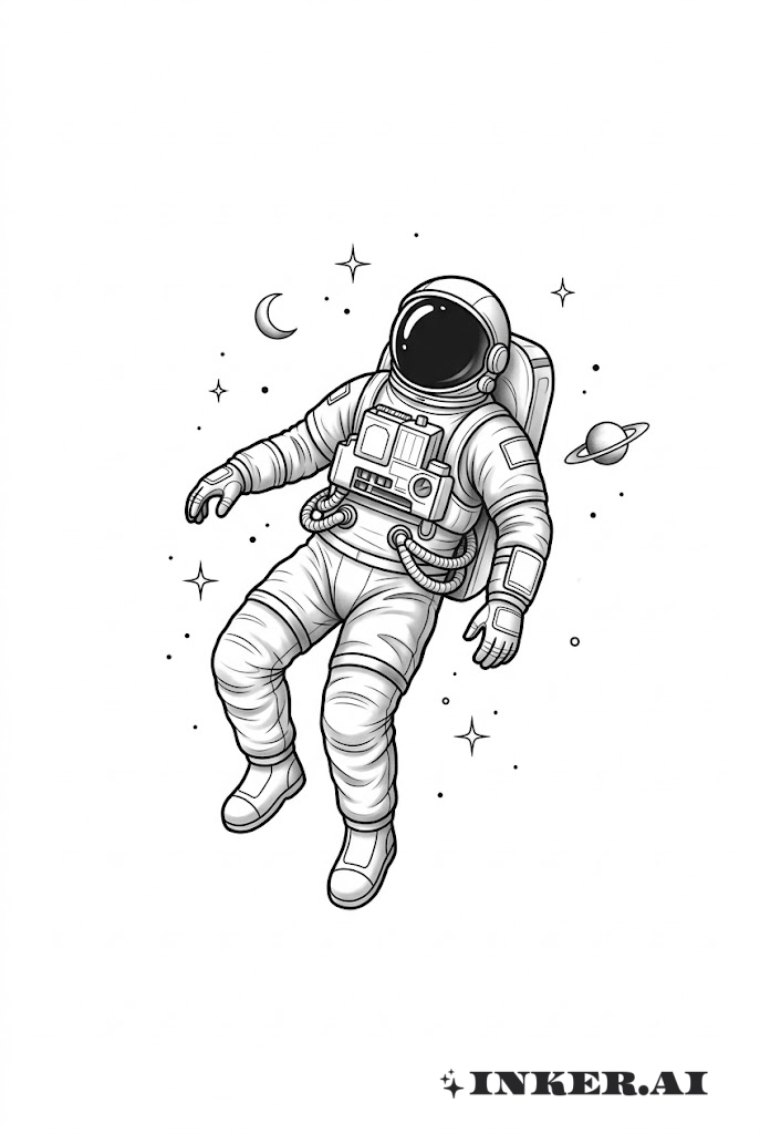 宇宙飛行士のシルエット