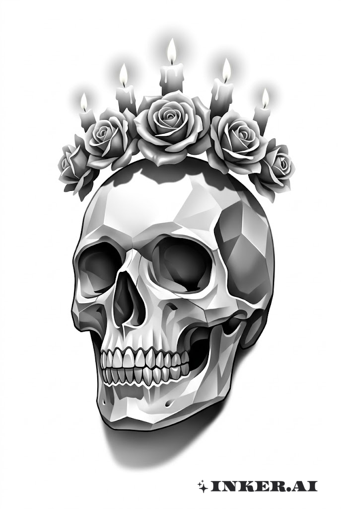 サンタ・ムエルテ 3D 水晶ドクロ