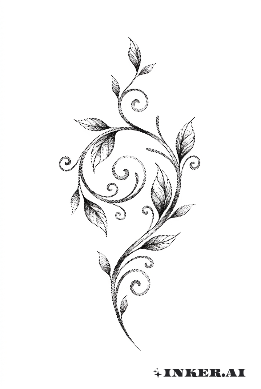 덩굴 도트워크 나선형