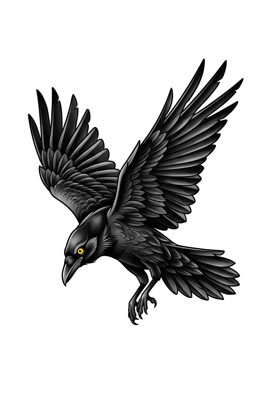 Présage du Corbeau Tombant