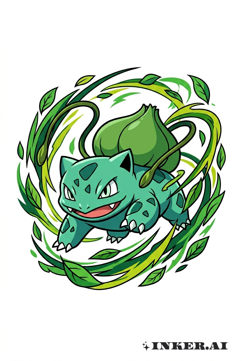 Tư thế chiến đấu Bulbasaur Anime