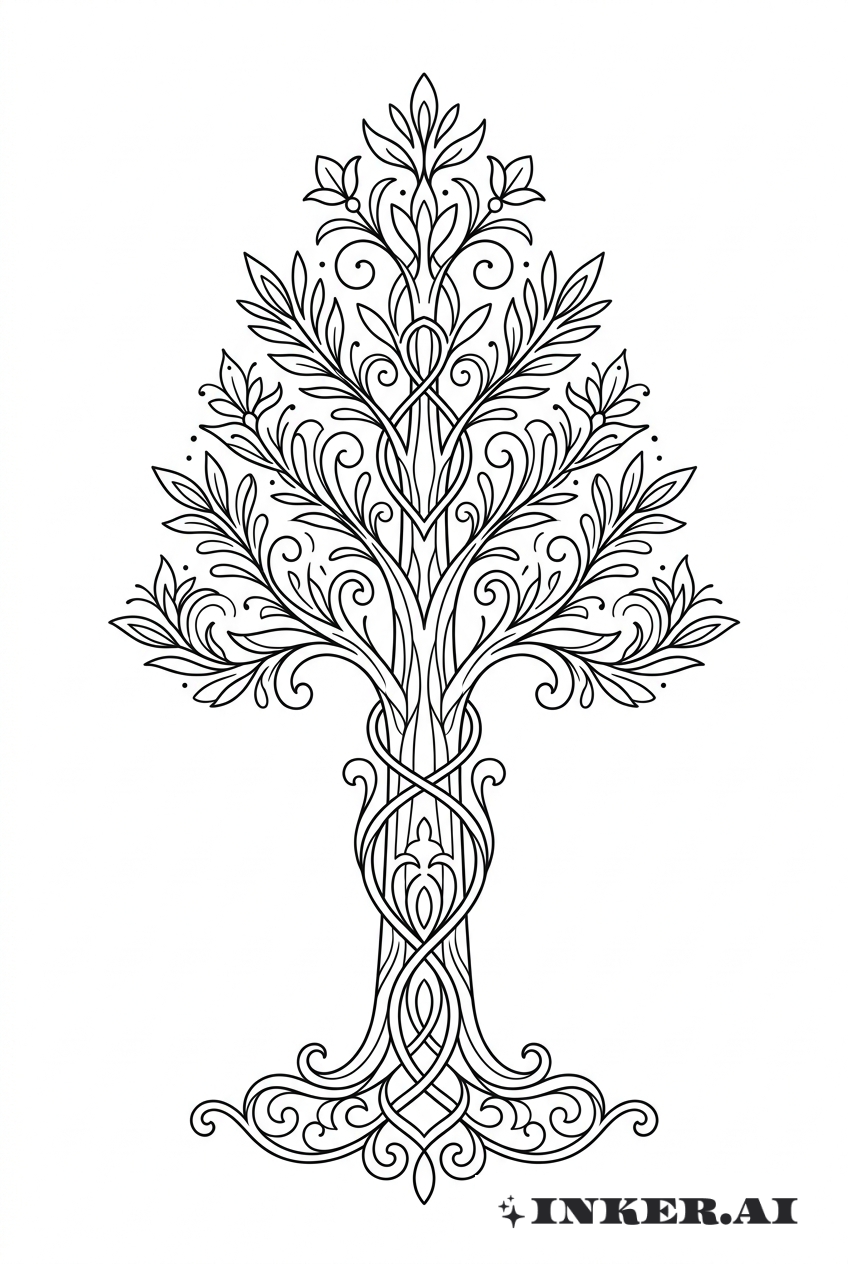 装飾的なツタを持つオーナメンタルレッドウッドツリー