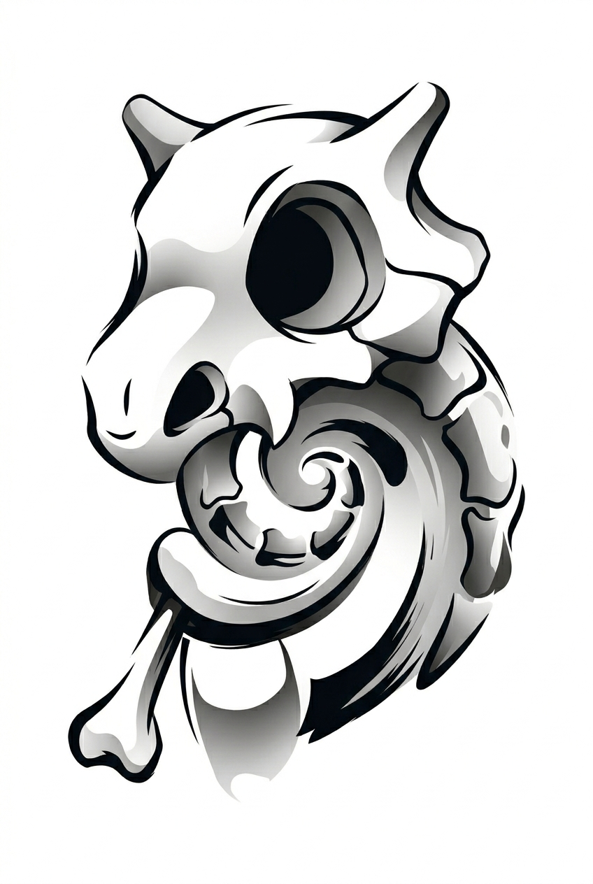 Cubone Trừu Tượng Xoắn Ốc Xương